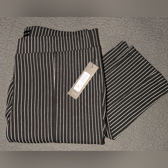 Black Pin-Striped Women's Pants - Picture 1 of 5